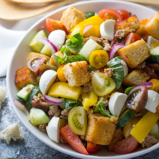 Sausage and Pepper Panzanella Salad