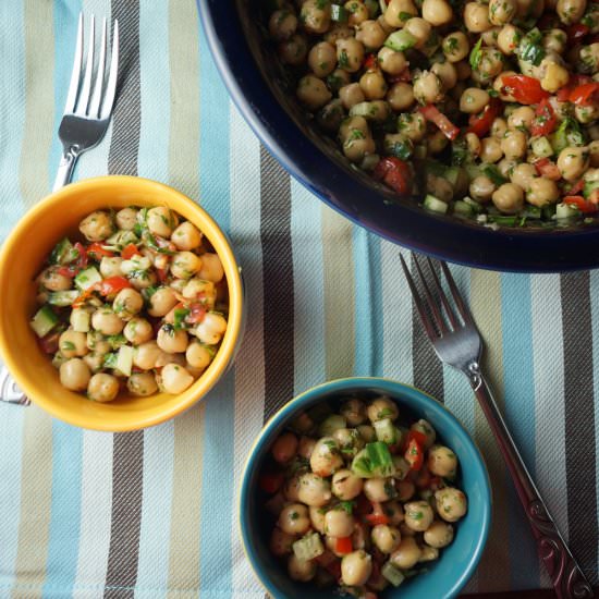 Chickpea Tabbouleh w/ carrot greens
