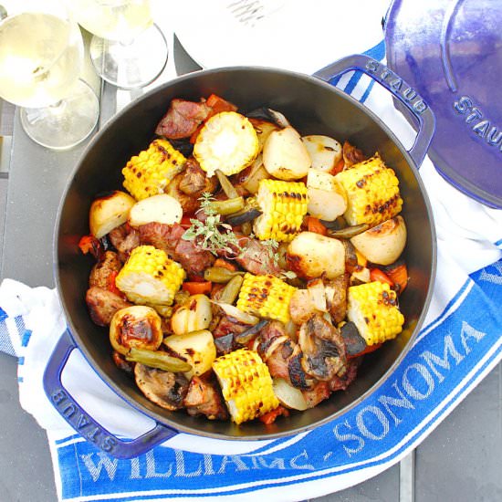 one pot  BBQed dinner