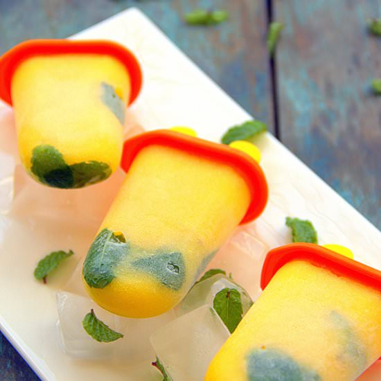 Minty Mango and Pineapple Popsicle