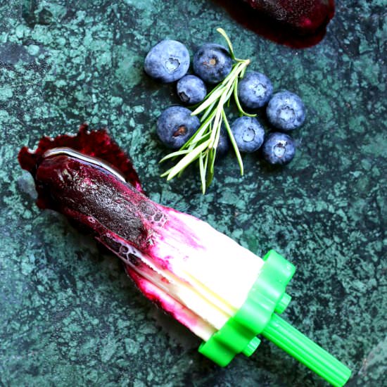 Berry Popsicles with Rosemary Syrup