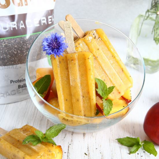 Peach, Maca and Chia Popsicles