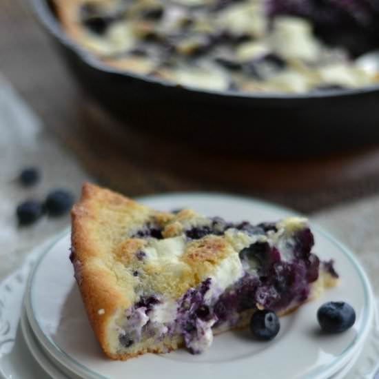 Skillet Blueberries and Cream Cobbler