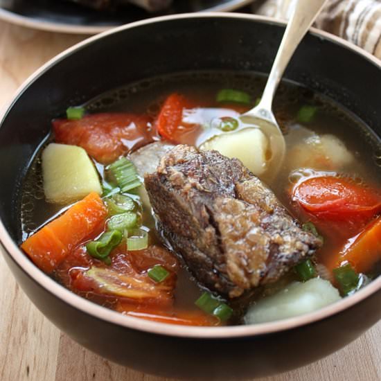 Grilled rib soup