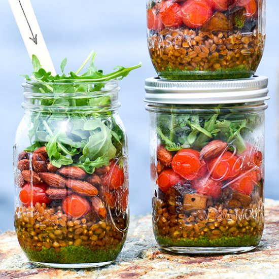 Mason Jar Wheat Berry Salads