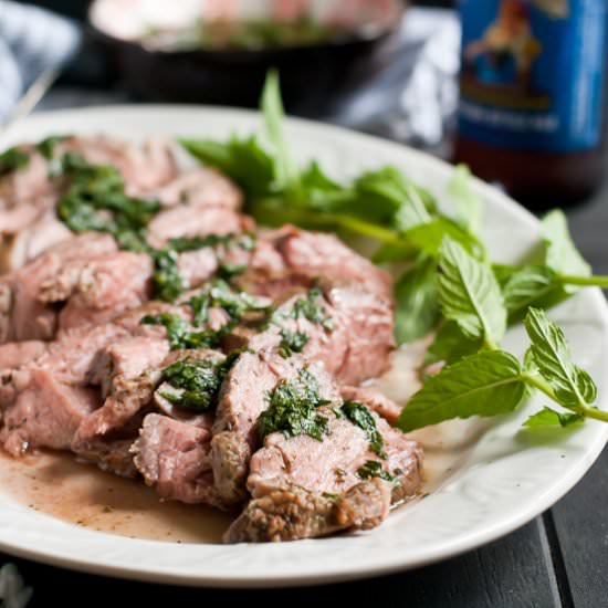 Grilled Lamb with Mint Sauce