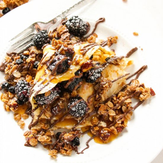 Nutella Berry Granola Crepes