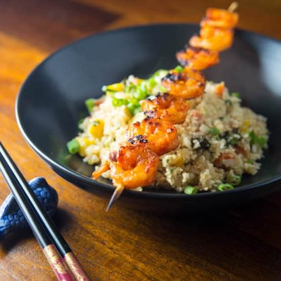 Spicy Korean Shrimp Skewers