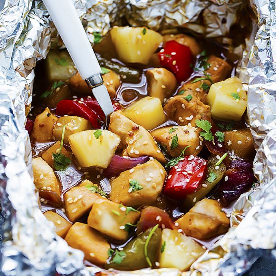 Grilled Pineapple Chicken Foil Pack