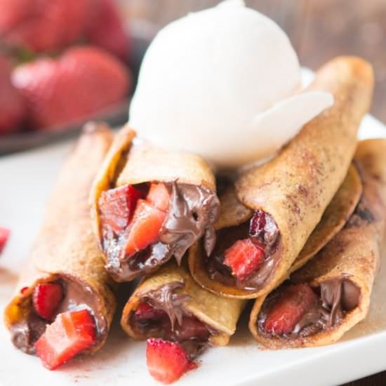 Nutella Strawberry Taquitos