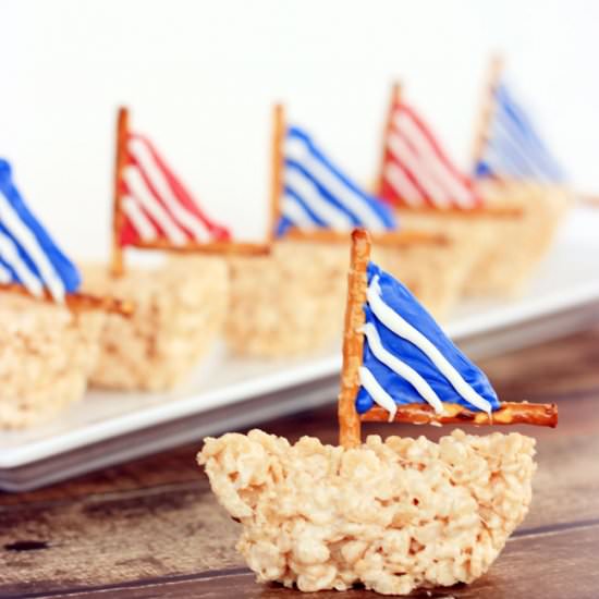 Sailboat Rice Krispie Treats