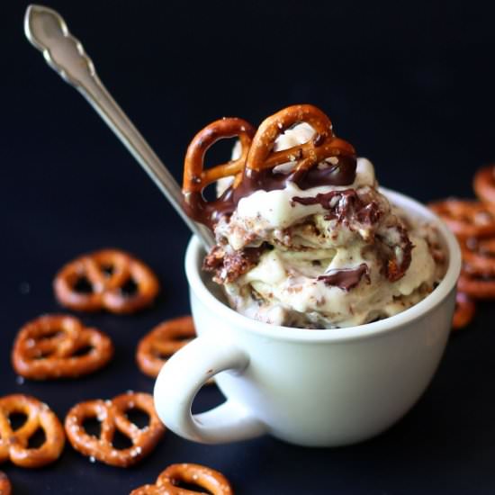 Chocolate Coated Pretzel Nice Cream