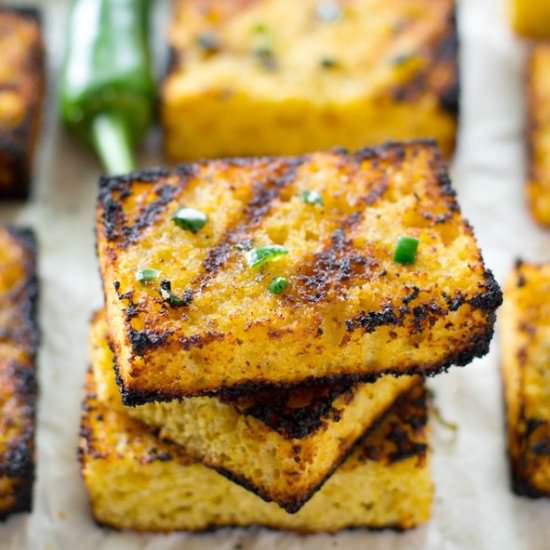Grilled Cornbread with Honey Butter