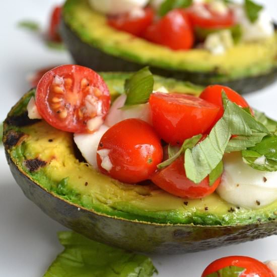 Grilled Avocado Caprese Salad