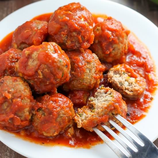 Baked Turkey Zucchini Meatballs