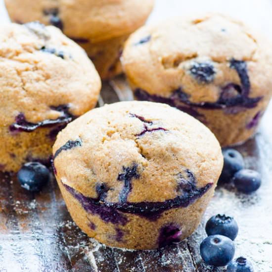 Clean Eating Blueberry Muffins