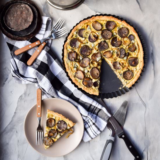 Purple Potato Blue Cheese Tart