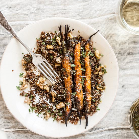 Grilled Carrot & Walnut Salad