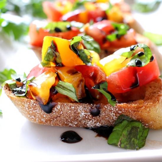 Heirloom Tomato Bruschetta Caprese