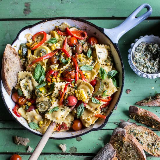 Garden Veggie and Ravioli Skillet