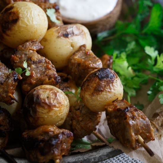 Indian Yogurt Steak Kabobs