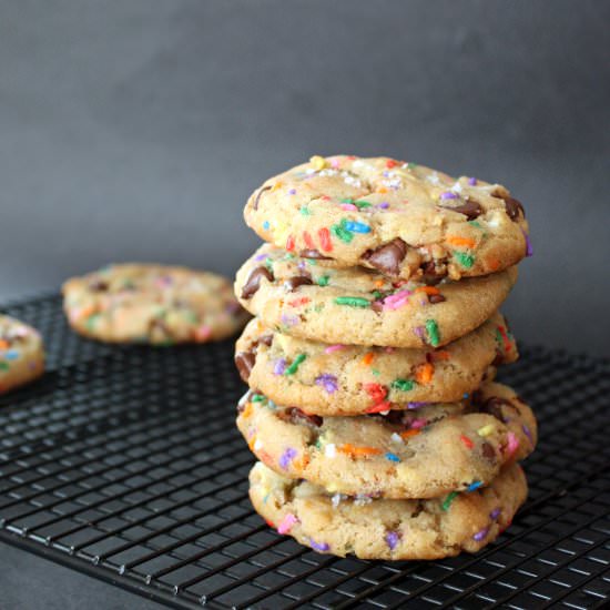 Chocolate Chip Confetti Cookies
