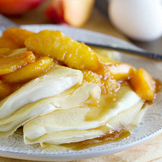 Crepes with Peaches and Cream