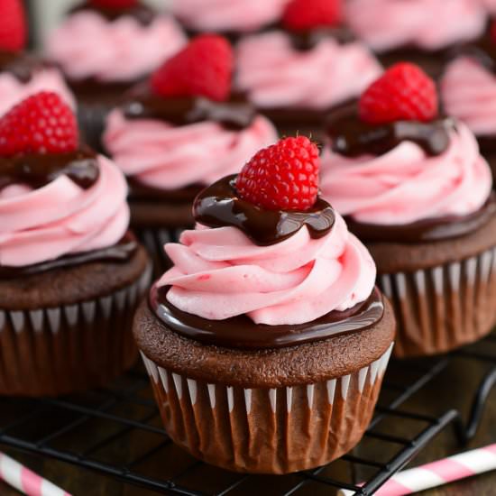 Raspberry Chocolate Cupcakes