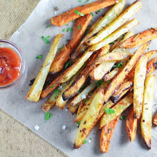 Beer-Soaked Garlic & Rosemary Fries