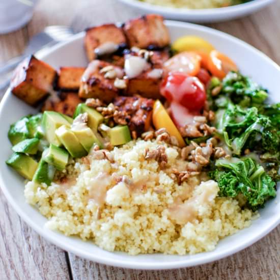 Kale and Couscous Tofu Bowls