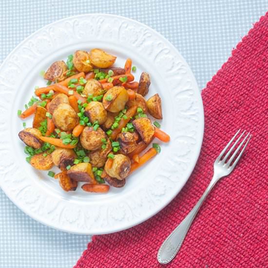 Roasted Baby Potatoes and Carrots