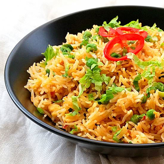 Fried Rice w/ Celery Stalks & Leaves