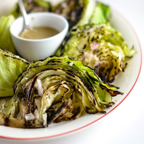 Grilled Cabbage with Anchovy Sauce