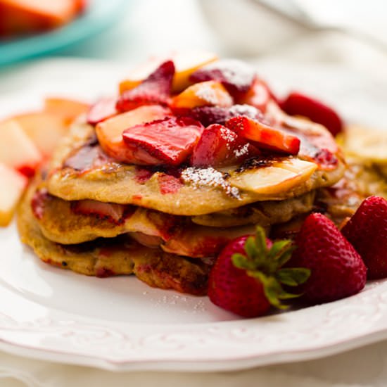 Strawberry Peach Pancakes