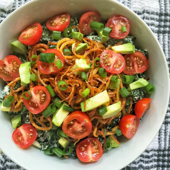 Kale Caesar w/ Shoestring Potatoes