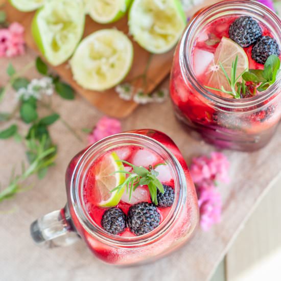 Black Raspberry and Rosemary Mojito