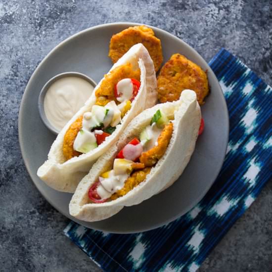 Sweet Potato Falafel Pitas