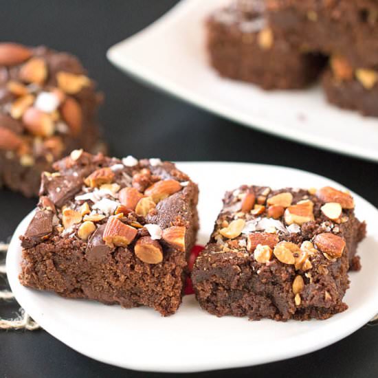 Nut Butter Brownies with Sea Salt