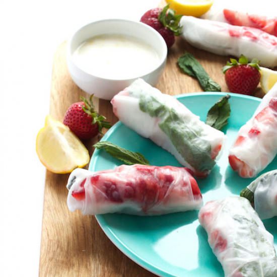 Strawberry Mint Spring Rolls