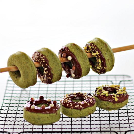 Baked Mini Matcha Donuts