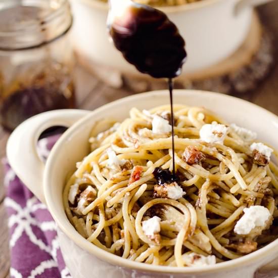 Easy Bacon & Goat Cheese Pasta