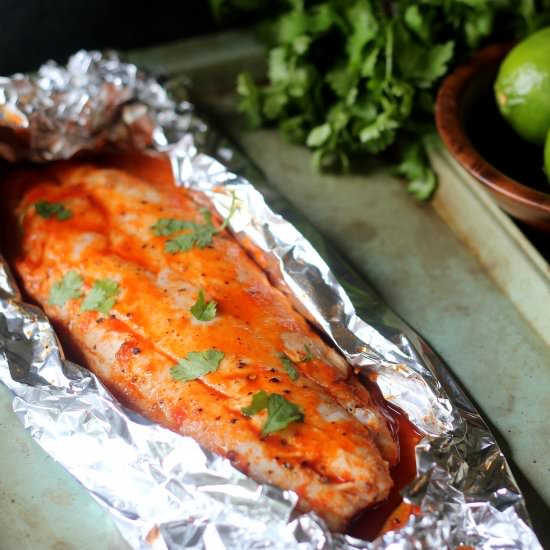 Sweet and Spicy Sriracha Baked Fish