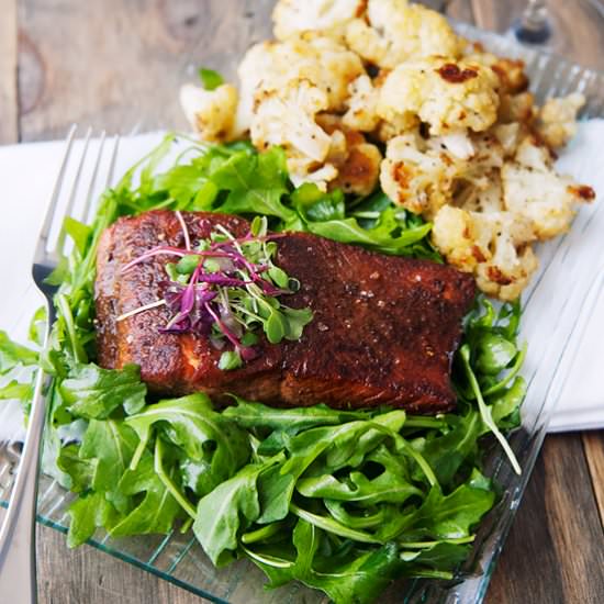 Butter-Seared Porcini Crust Salmon