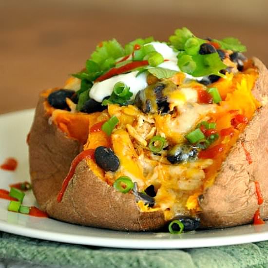 Cheesy Salsa Chicken Sweet Potato