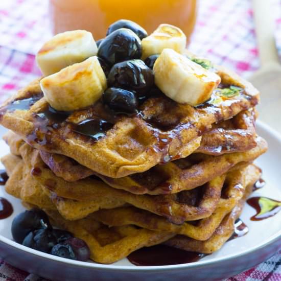 Mini sweet potato waffles
