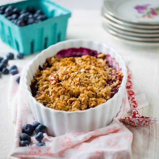 Gluten-Free Peach Blueberry Crisp