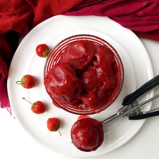 Strawberry Red Wine Sorbet