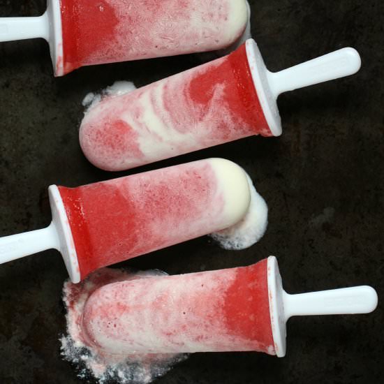 Strawberries & Cream Ice Pops