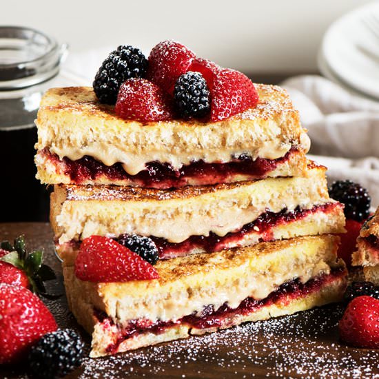 Peanut Butter Cherry Jam French Toast