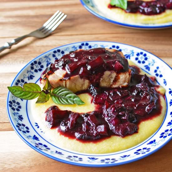 Chops w/ Blueberry Compote
